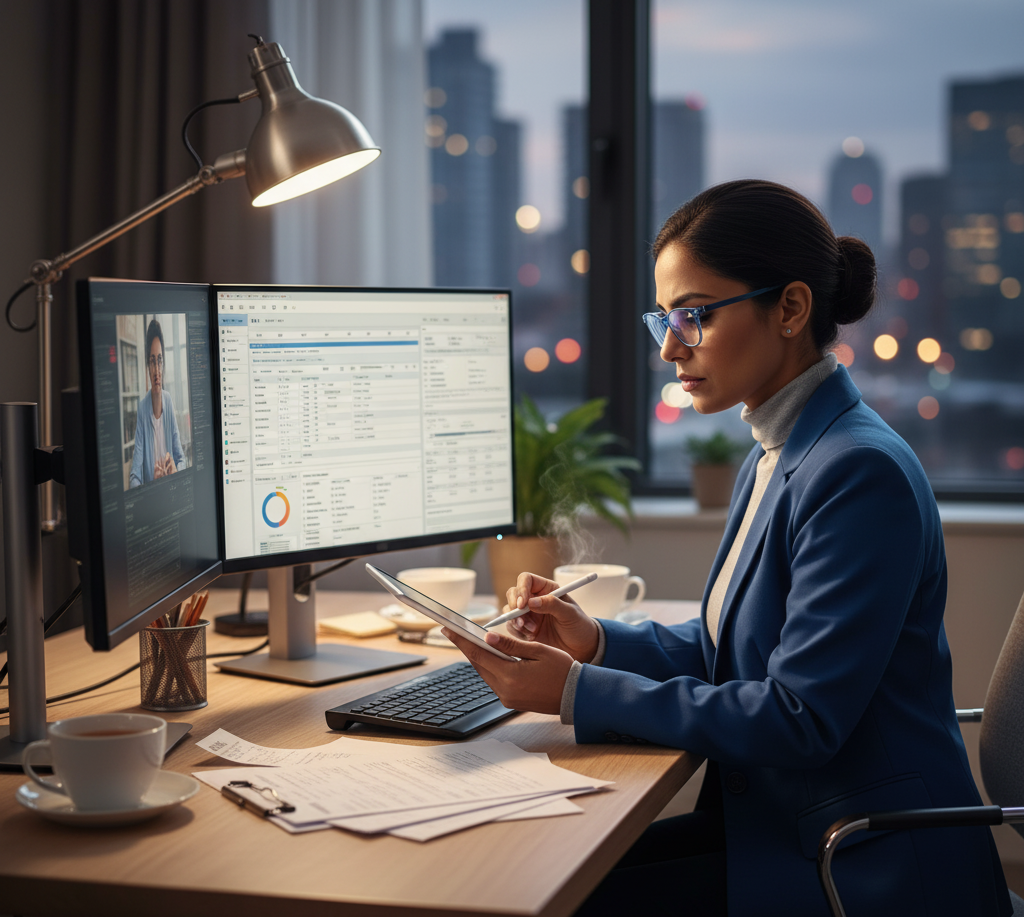 Professional preparing taxes at Nexus Tax Books