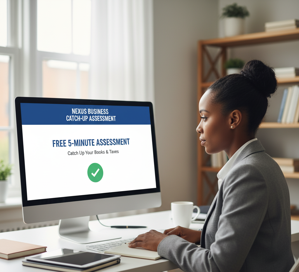 Nexus Tax Books professional reviewing business financial assessment